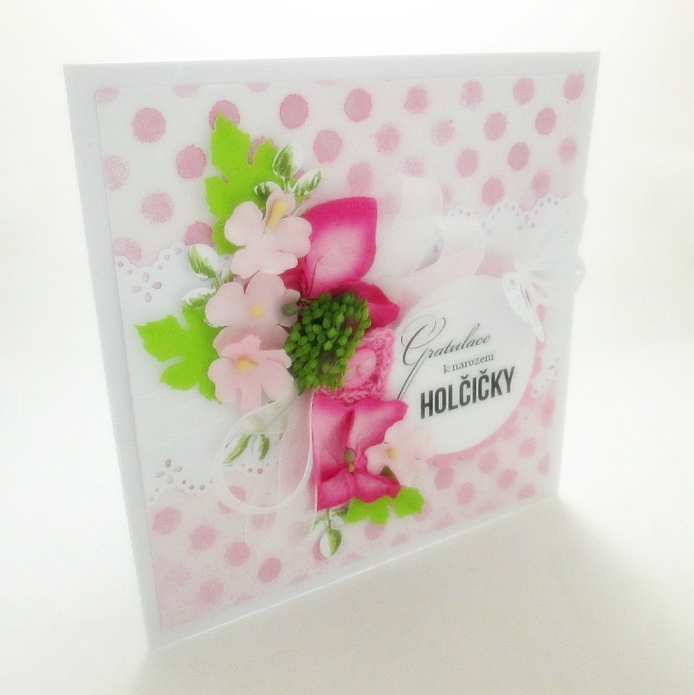 Přání k narození miminka: Girl Fuchsia & Peridot